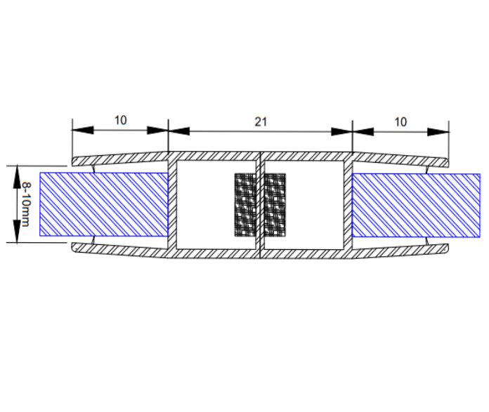 MD 211-8 - BLACK Garnitura siliconica magnetica  180° (sticla8mm) 2.2m