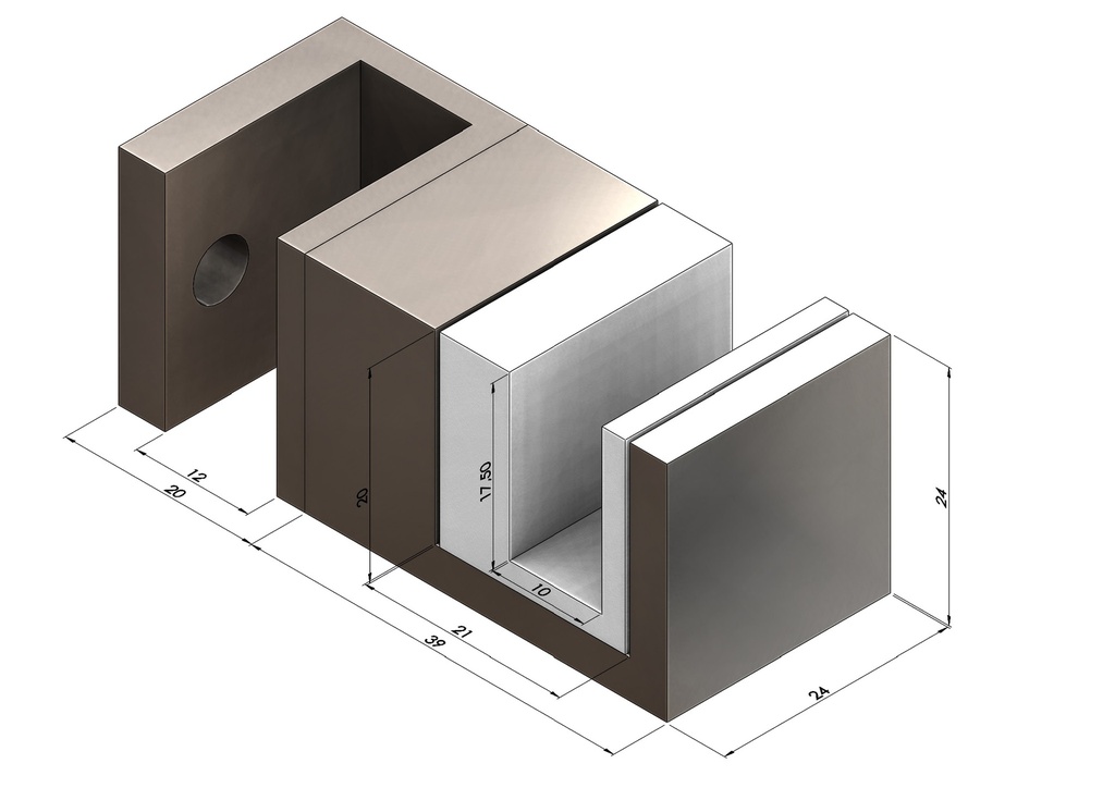 MD 243 GOLD - Ghidaj glisare podea, patrat GOLD