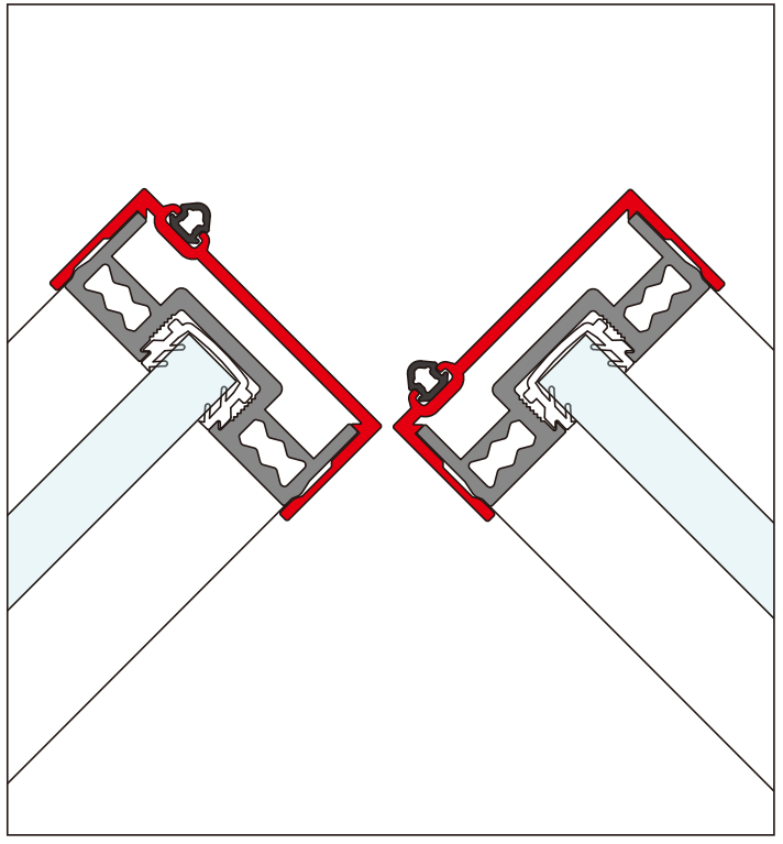 A224 OPK PS Profil capac lateral intermediar sistem telescopic , COPPER