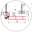 A338 C OPK PS Profil extensie toc superior sistem telescopic , COPPER