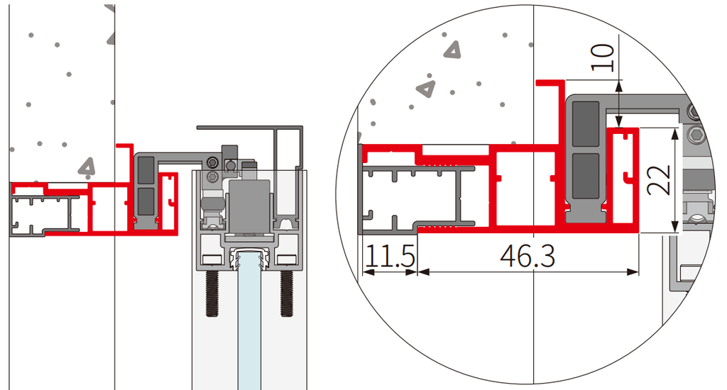 A339 OPK PS - Sina de glisare usa invisible