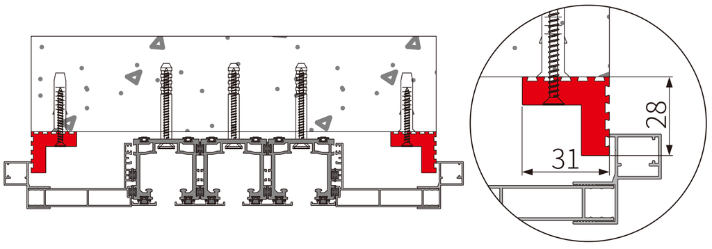 A411 OPK PS Garnitura tip cornier, 3.5mt, Black