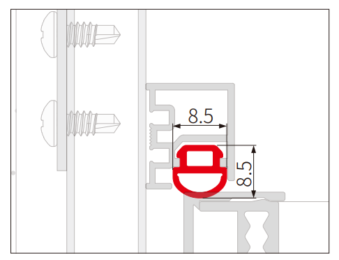 A426 OPK PS Garnitura pentru profil de perete sistem telescopic
