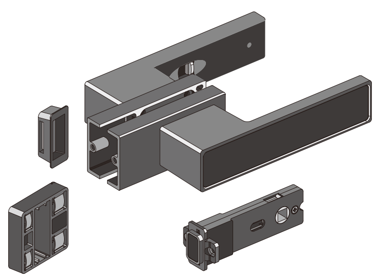 A542 OPK PS Incuietoare magnetica, usa cu profil perimetral, BLACK