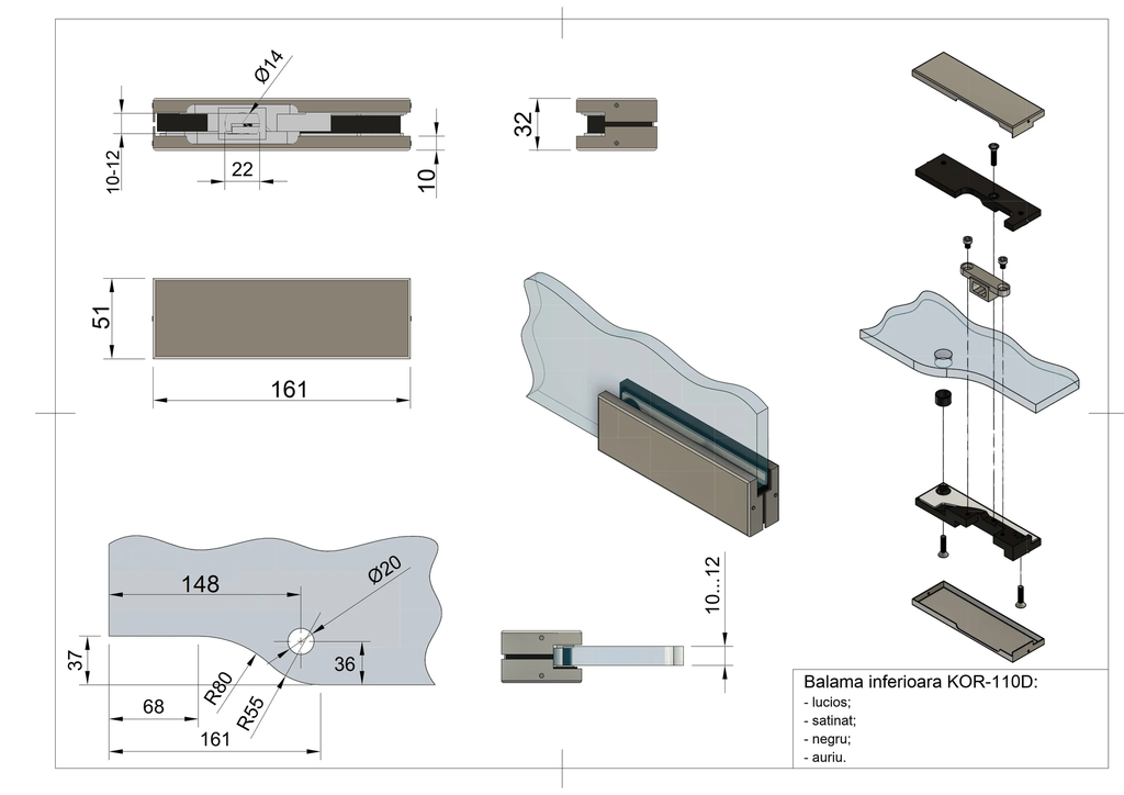 MD 110D NAT - Balama inferioara ANODIZAT