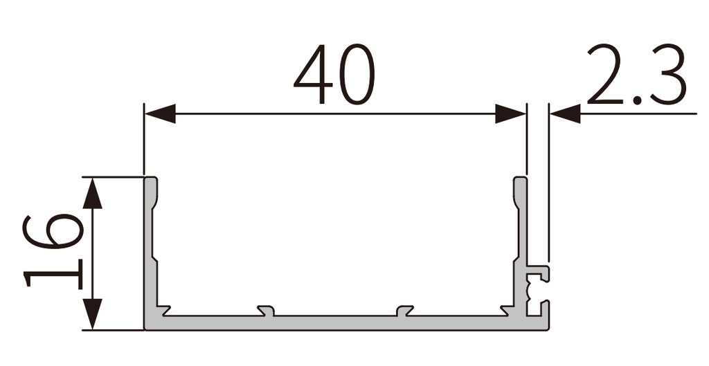 A204-40 OPK PS Profil capac lateral intermediar tip C, cu perie