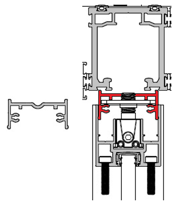 A217-40 OPK PS Profil suport panouri fixe pentru sina superioara Synchro