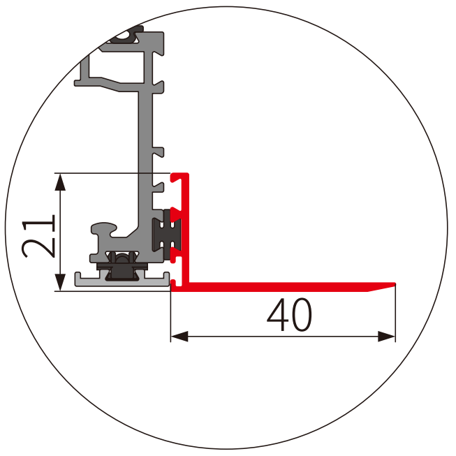 A308 W OPK PS Profil Capac mascare tip L pentru sina superioara, WHITE
