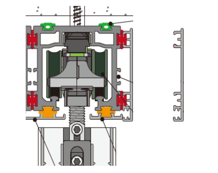 A321 OPK PS Capac lateral pentru sina de rulare sistem telescopic