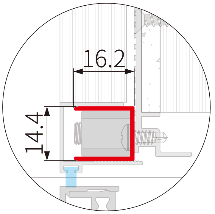 A327 OPK PS Profil tip U ajustare pentru usa POCKET