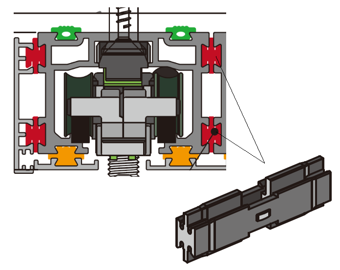 A501 OPK PS Clips din plastic pentru alinierea sinelor de culisare