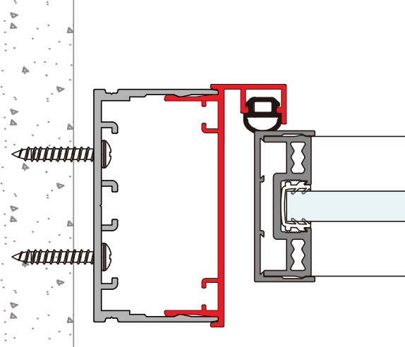 A372 OPK PS Capac decorativ pentru profil de perete pentru usa armonica