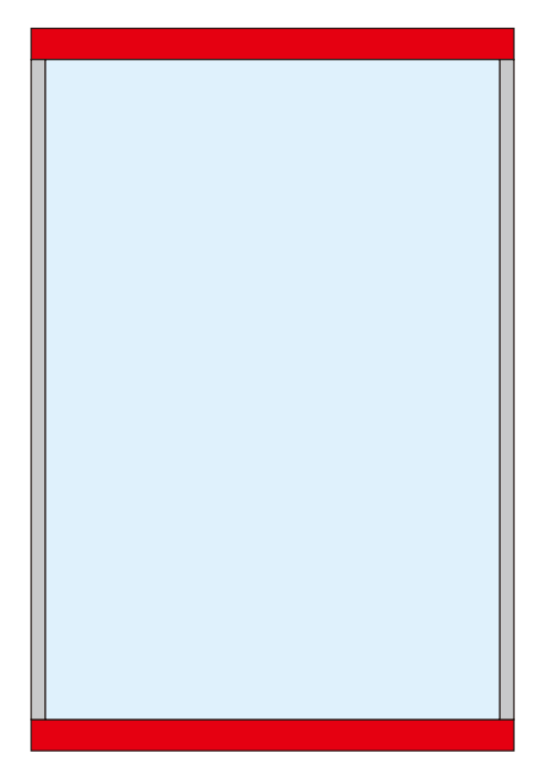 A201-40 OPK PS Profil superior/inferior cadru panou BLACK