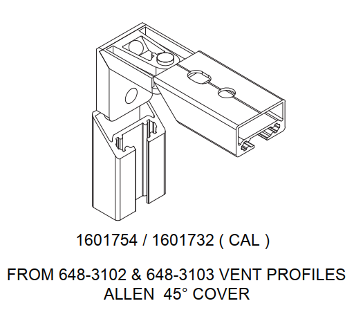 Coltar 32x10,7 23-105 imbinare 90* profil perimetral usa sticla