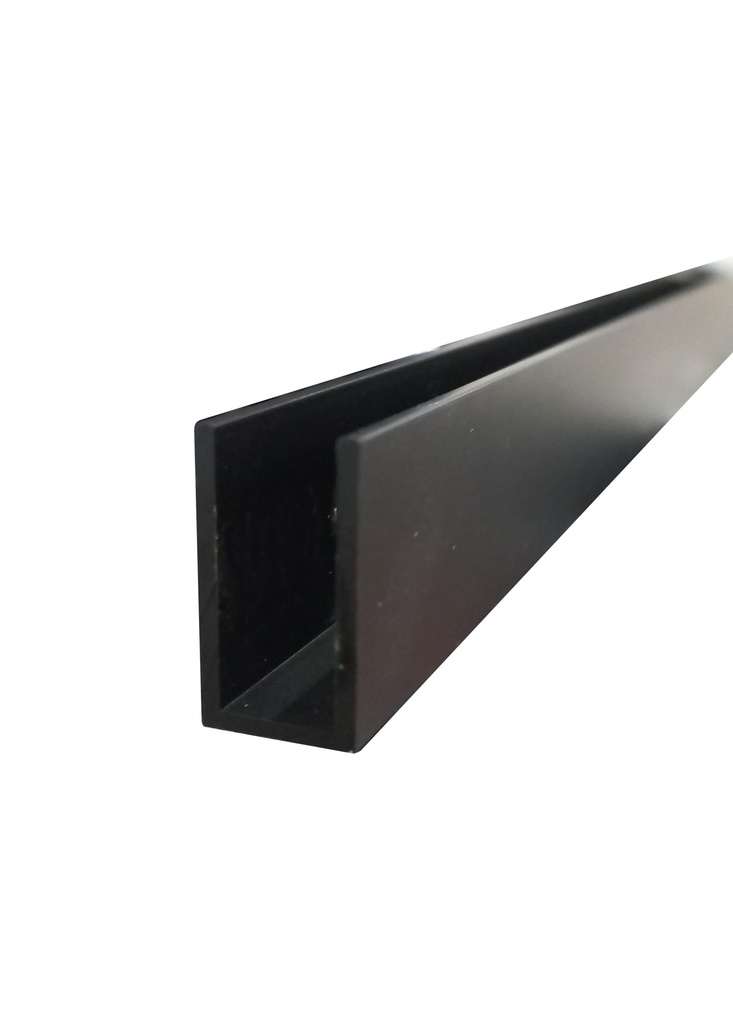 MD 13.6x25B - Profil U aluminiu BLACK 13.6x25mm x 1.7 (sticla 8-10mm)