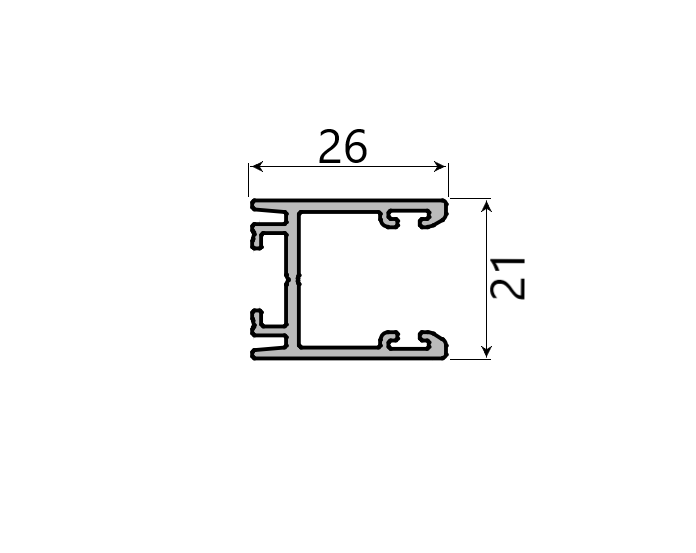 MD 21x26 Profil contraplaca incuietoare, ANTRACIT, SLIDER NEXT
