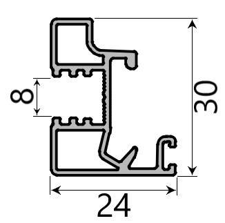 Md 24x30 profil contraplaca cu espagnolete (lateral) tango 08