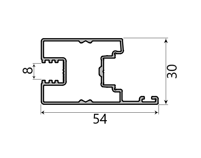 Md 54x30 profil incuietoare cu espagnolete (lateral) tango 08