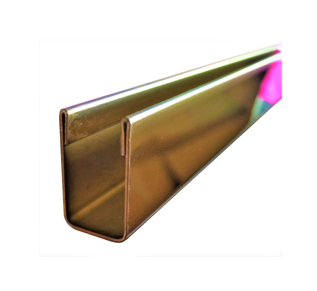MD 9011 GOLD - Profil U inox 15x10.5x25x1.0mm (sticla8-10mm) 300cm