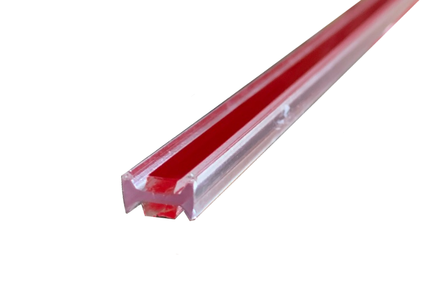 Profil H transparent din policarbonat cu banda adeziva dubla 2.5M *8mm