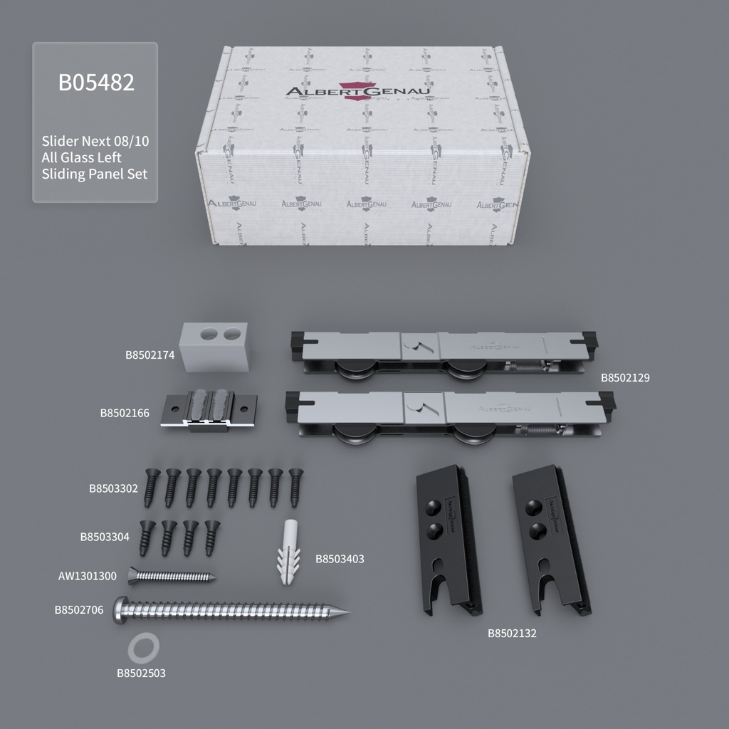 Set panou glisant SLIDER NEXT All Glass 08/10mm, STANGA