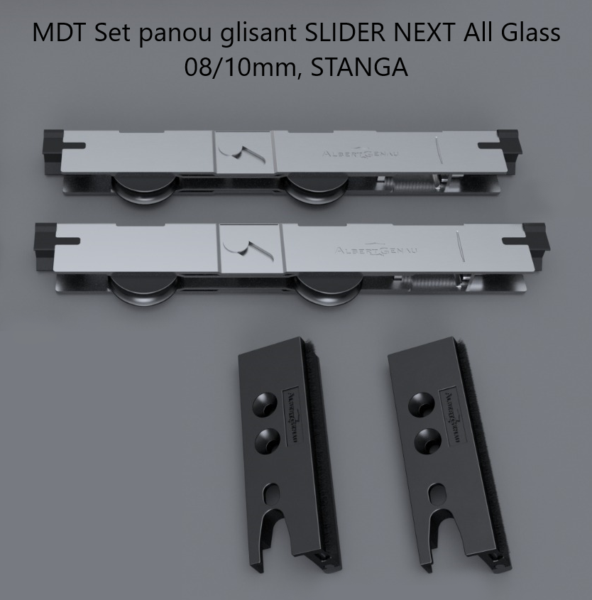 MDT Set panou glisant SLIDER NEXT All Glass 08/10mm, STANGA
