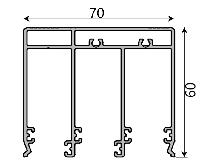 MD 60x70 sina de glisare 3 cai (superioara), SLIDER NEXT