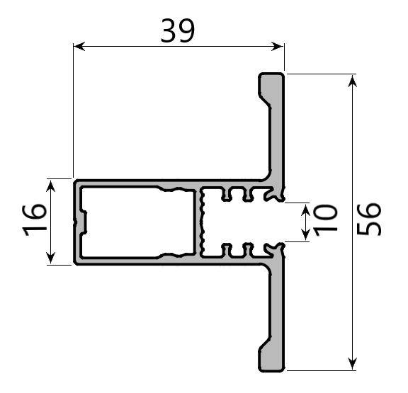 Md 56x39 profil maner, sticla 10mm, , slider next