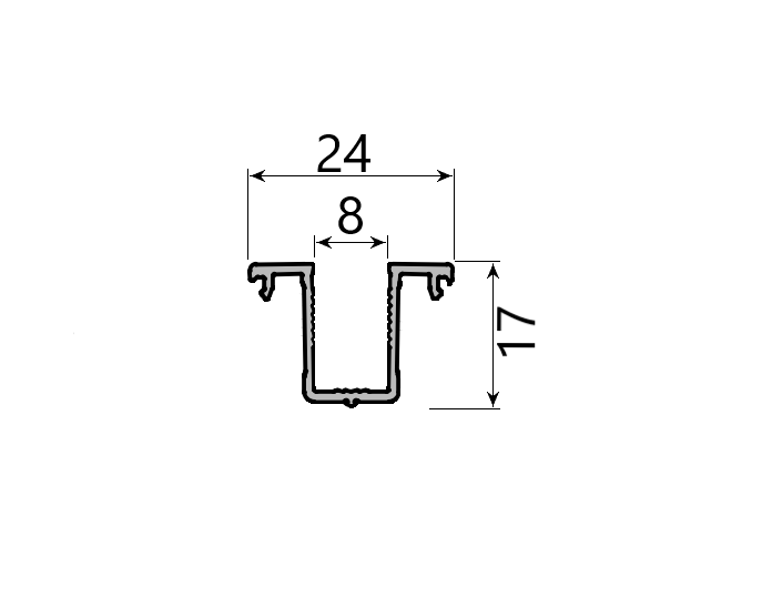 MD 17x24 Profil adaptabil la 8mm SLIDE MASTER ANTRACIT