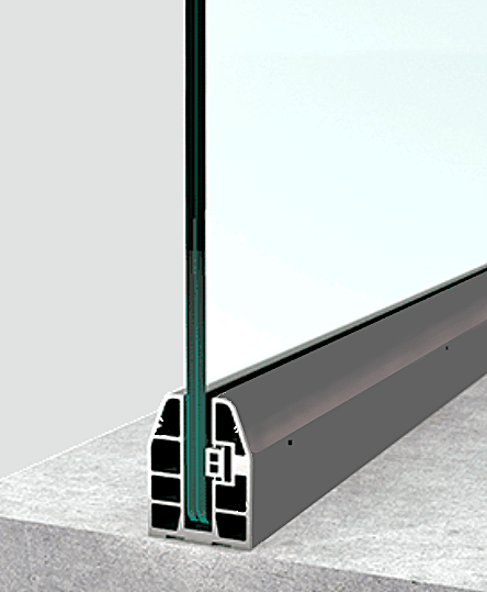 MW5500 Profil suport balustrada sticla 8-12mm RAL 7016 MAT