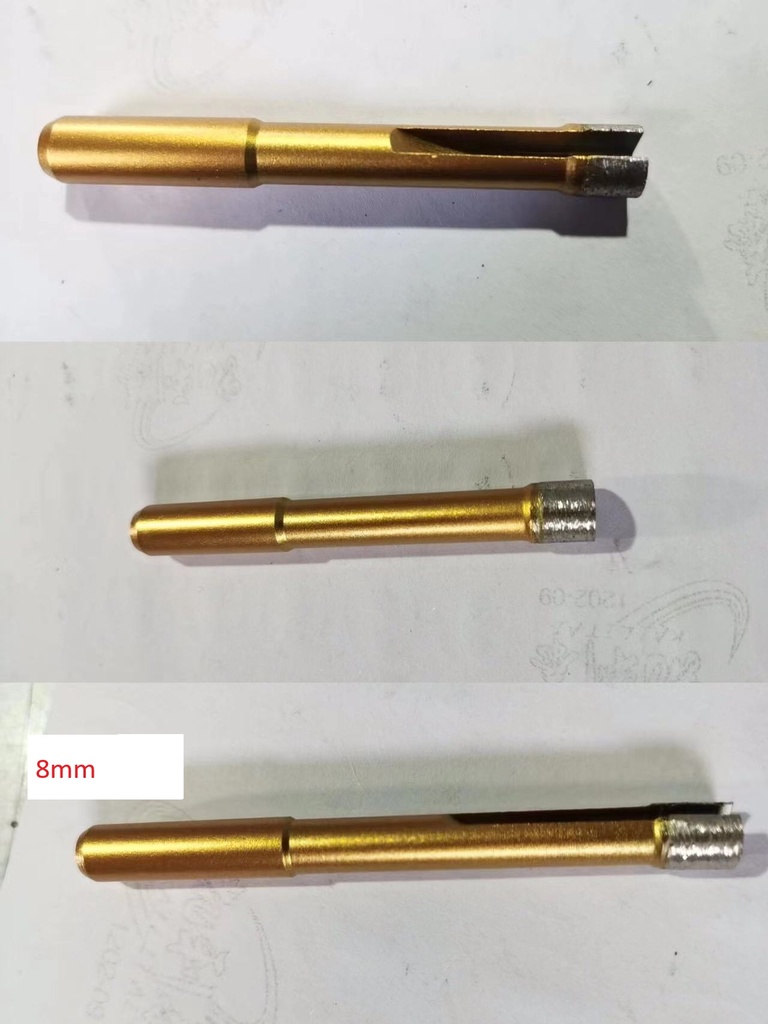 8mm Burghiu sinterizat cu diamant, tija rotunda,73mm lungime