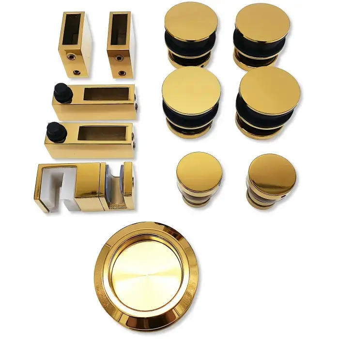 KIT SHOWER DOUBLE SLIDING 90 DEGREES GOLD