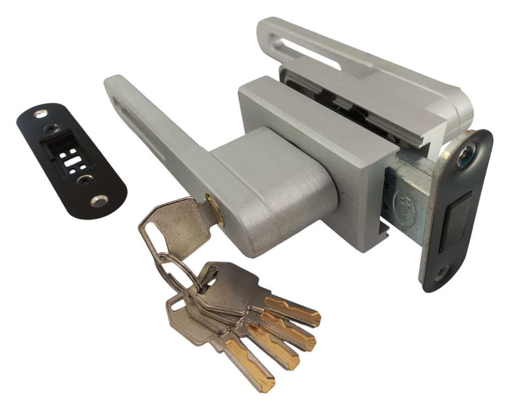 MAG/01L A Incuietoare orizontala magnetica pentru profil perimetral (rotunjita maner gol) ANOD