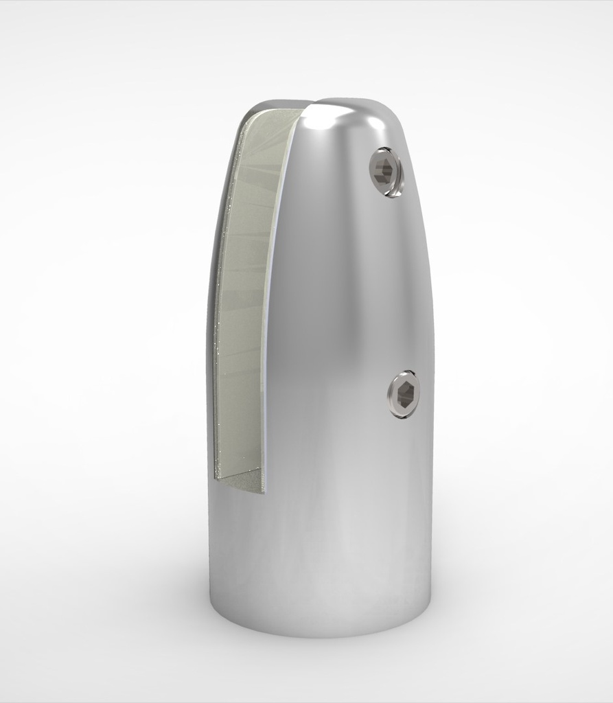 MC-209 Picior sustinere sticla 10-12mm, rotund din aluminiu (natural)