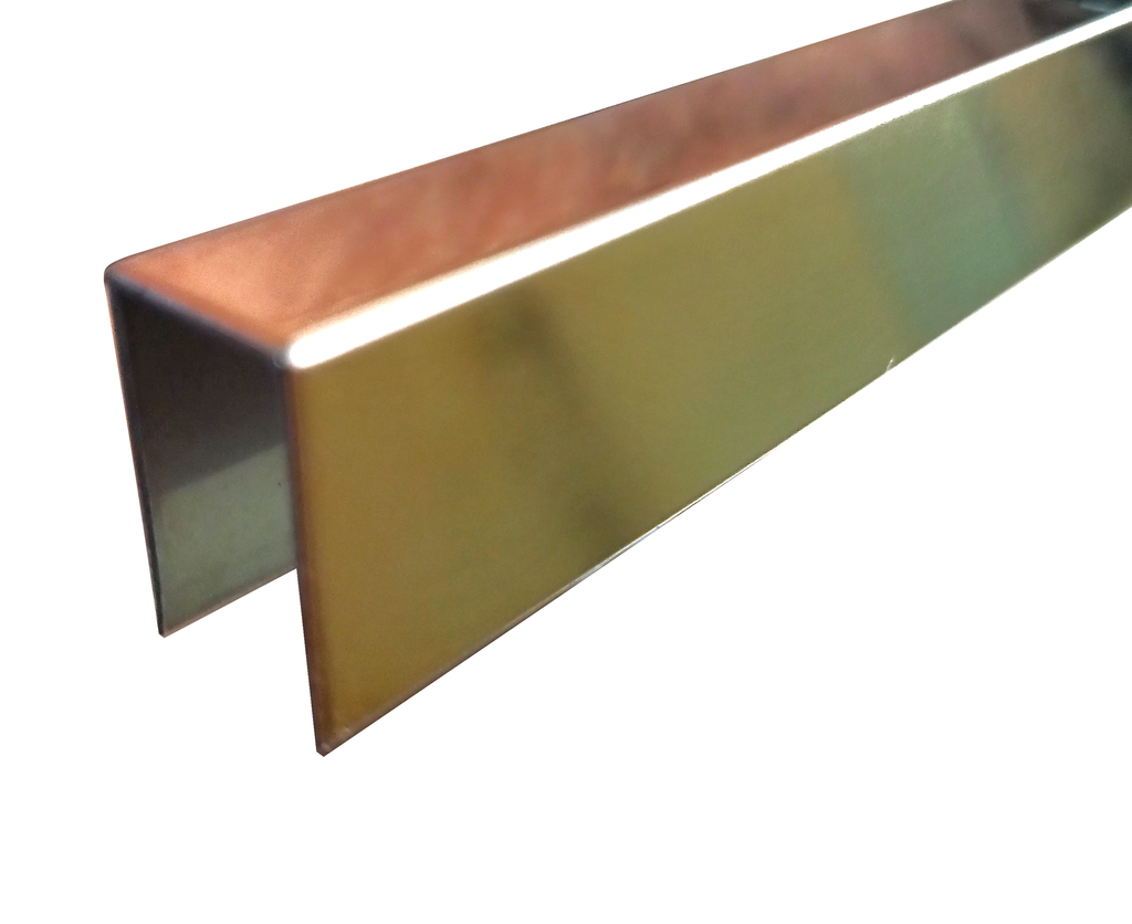 MD 101SS GR - Profil U inox 12x20x1.0mm (sticla8-10mm) 300cm GOLD ROSE