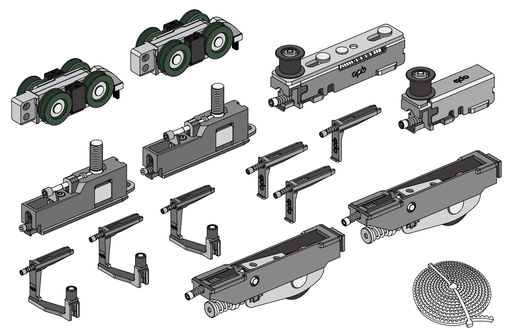 [PR-00004859] 101101800095 OPK PS FD Set usa mijloc sistem telescopic 4+ panouri, dreapta