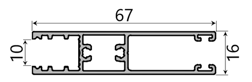 Md 16x67 profil sticla (superior/inferior) sticla 10mm, , slider next