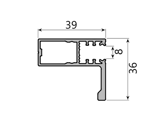 Md 36x39 profil maner, sticla 8mm, , slider next