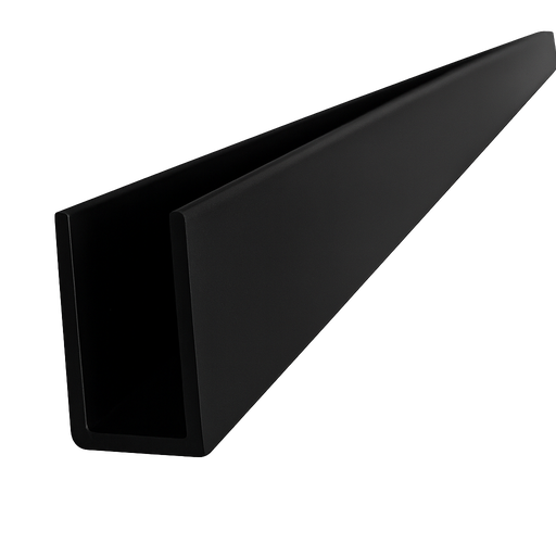 MD 8092B - Profil U aluminiu 12x20x1.5mm (sticla8mm) BLACK MAT