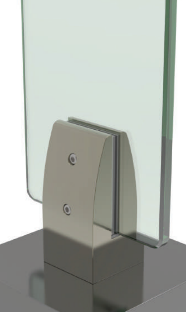 MC-209-c picior sustinere sticla 10-12mm, patrat din aluminiu ()