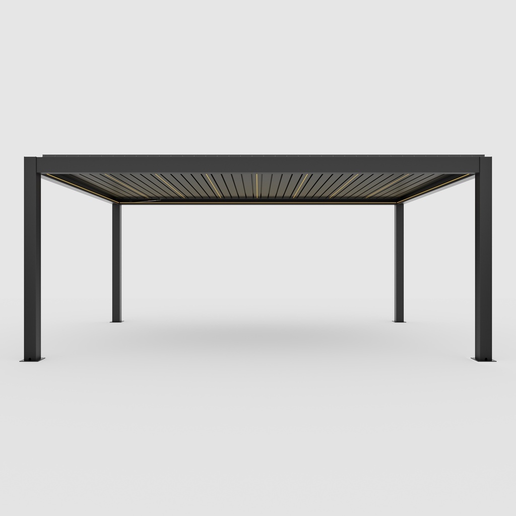 Pergola bioclimatica din aluminiu cu lamele rotative, MD-9700A 4065 x 5060 mm, h3023 RAL7016