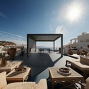 Pergola bioclimatica din aluminiu cu lamele rotative, MD-9700A 4065 x 5060 mm, h3023 RAL7016