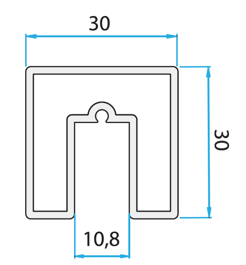 MD 6528 mana curenta patrata 30x30 mm sticla 10mm