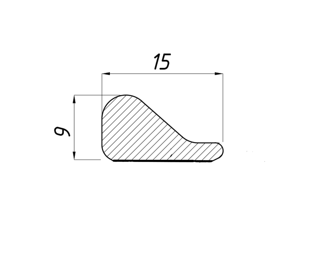 MD 60 Profil "prag dus" din aluminiu 15*9mm (Buc. 2.0m)