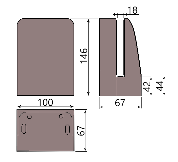 MD 310V Picior sustinere sticla 12-16mm, prindere laterala, din aluminiu, RAL9005
