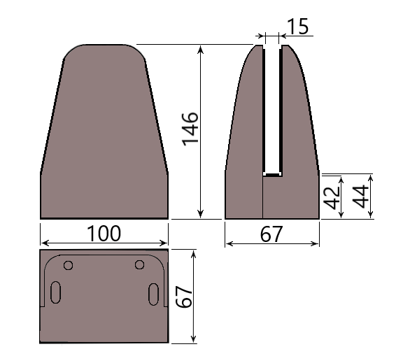 MD 310V Picior sustinere sticla 12-16mm, aluminiu RAL9005