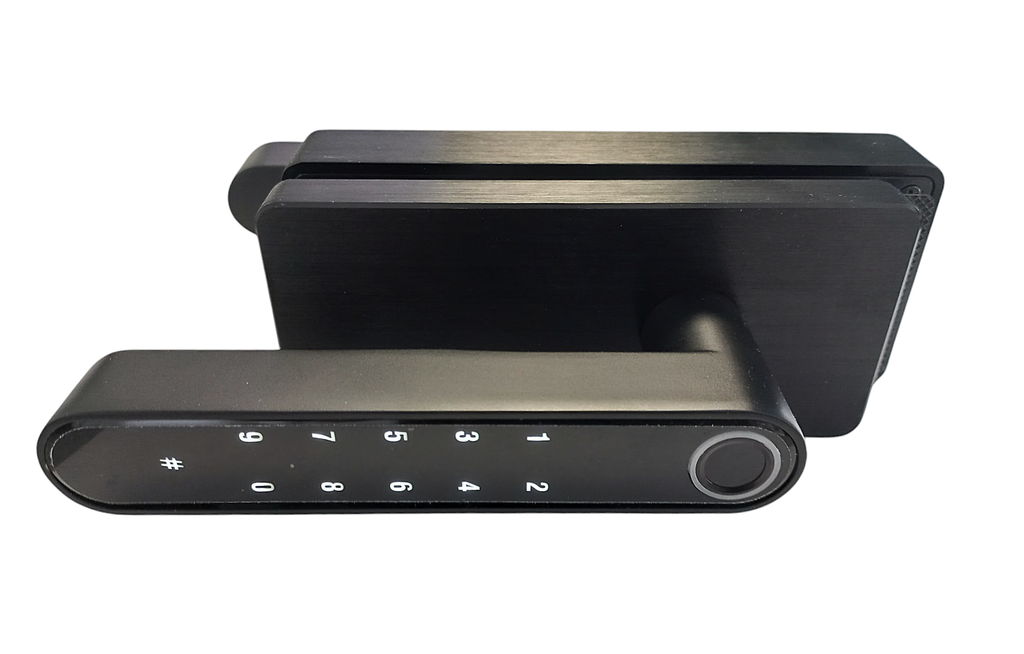 MAG/S01 B Incuietoare SMART magnetica pentru usa de sticla cu toc (maner amprenta) Black