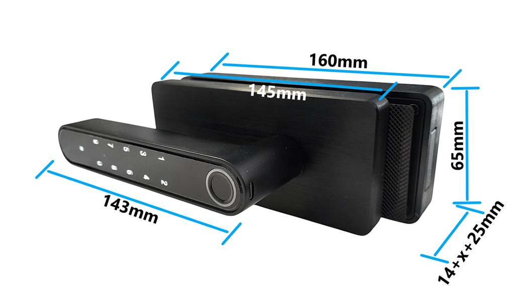 MAG/S01 B Incuietoare SMART magnetica pentru usa de sticla cu toc (maner amprenta) Black
