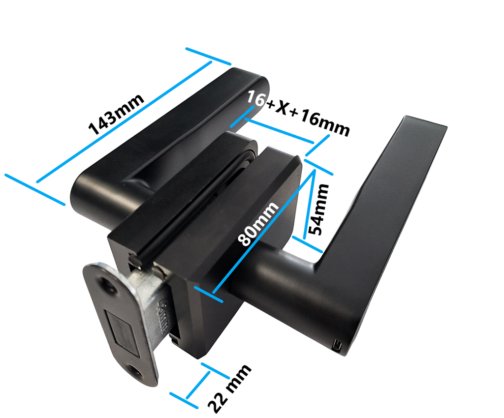 MAG/S02 B Incuietoare SMART magnetica pentru usa de sticla cu profil perimetral(maner amprenta) Black