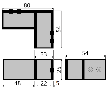 MD M006A-90 - Conector aliniere balustrada sticla-sticla 90* (16mm) SSS